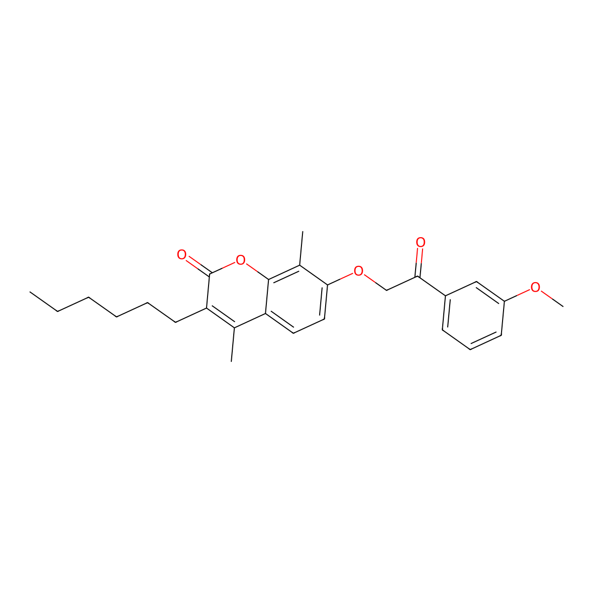 3-hexyl-7-[2-(3-methoxyphenyl)-2-oxoethoxy]-4,8-dimethyl-2H-chromen-2-one molecular structure, CAS 670245-77-9