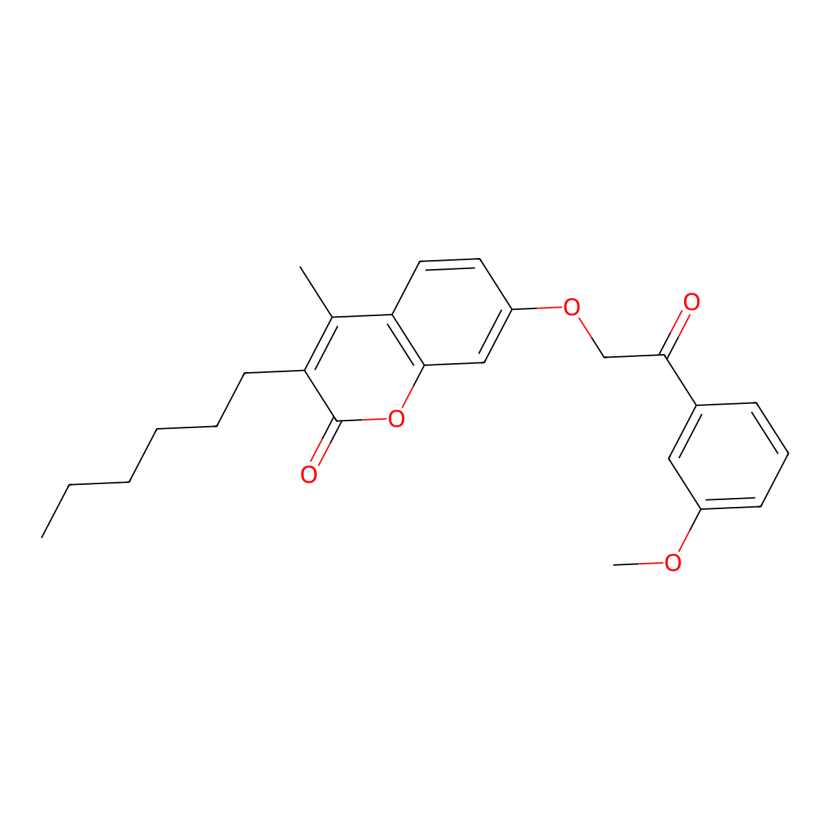 3-hexyl-7-[2-(3-methoxyphenyl)-2-oxoethoxy]-4-methyl-2H-chromen-2-one molecular structure, CAS 670245-78-0