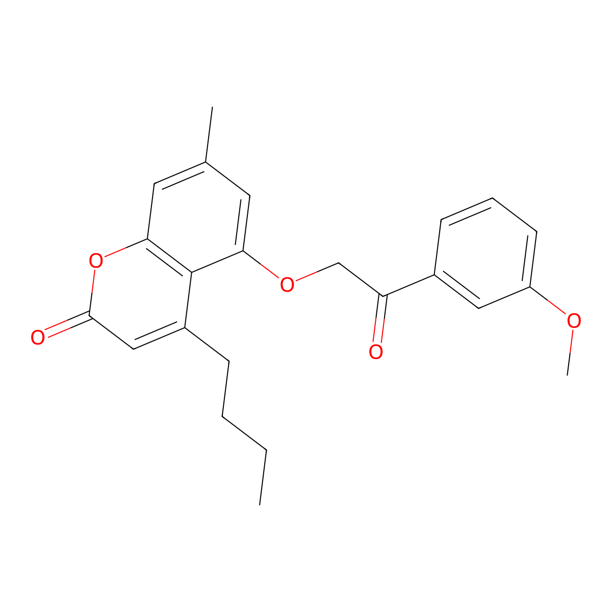 4-butyl-5-[2-(3-methoxyphenyl)-2-oxoethoxy]-7-methyl-2H-chromen-2-one molecular structure, CAS 670245-87-1