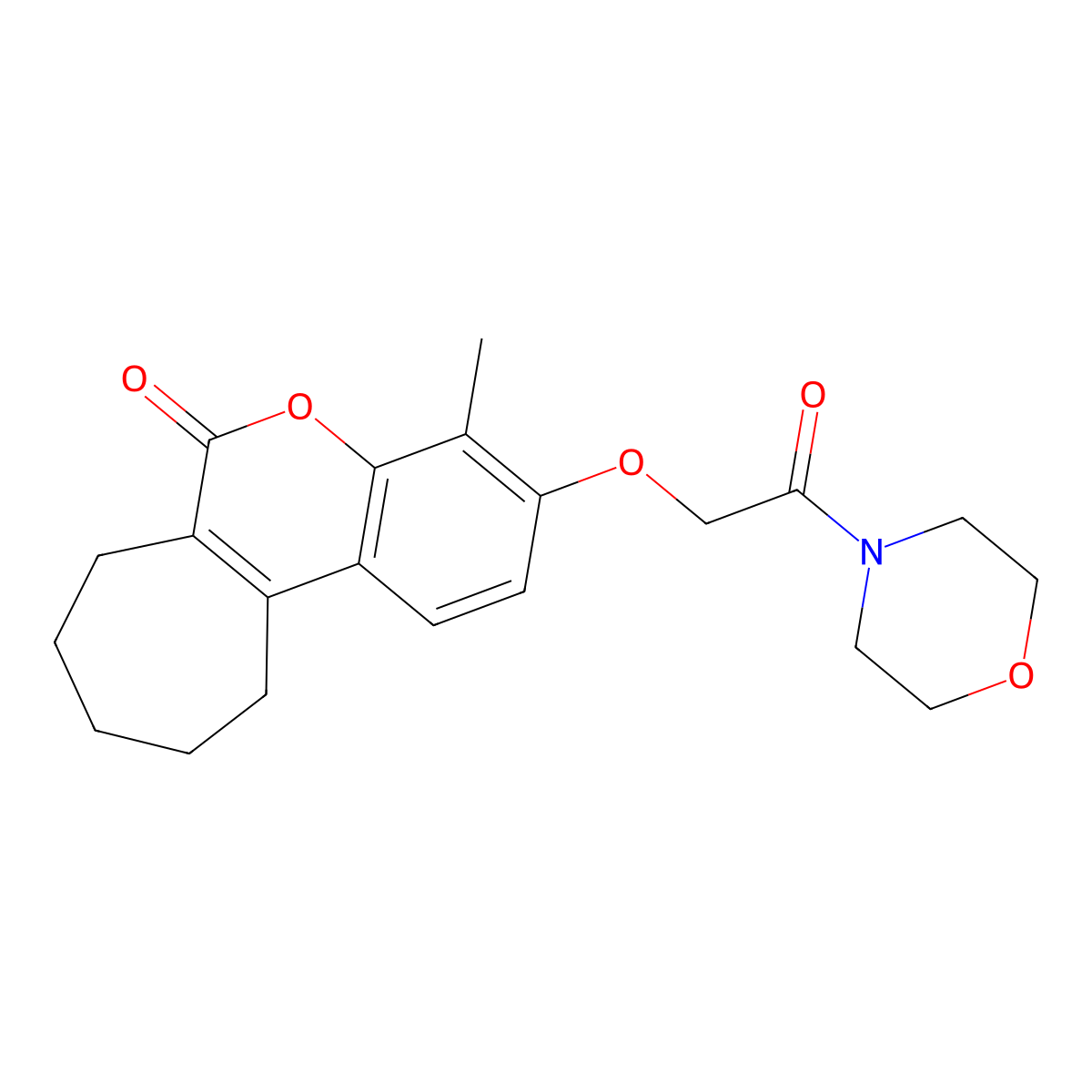 4-methyl-3-(2-morpholin-4-yl-2-oxoethoxy)-8,9,10,11-tetrahydro-7H-cyclohepta[c]chromen-6-one molecular structure, CAS 670246-03-4
