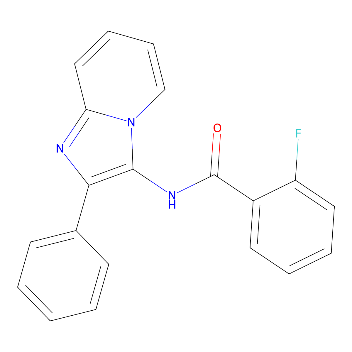 2-fluoro-N-(2-phenylimidazo[1,2-a]pyridin-3-yl)benzamide molecular structure, CAS 670248-02-9