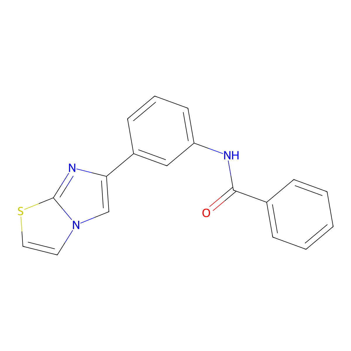 N-(3-imidazo[2,1-b][1,3]thiazol-6-ylphenyl)benzamide molecular structure, CAS 670248-07-4