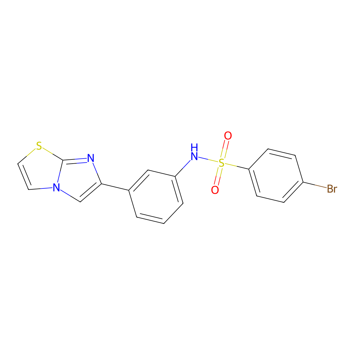 4-Bromo-N-(3-{imidazo[2,1-B][1,3]thiazol-6-YL}phenyl)benzene-1-sulfonamide molecular structure, CAS 670248-10-9