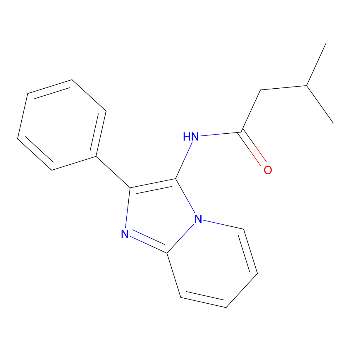 3-methyl-N-{2-phenylimidazo[1,2-a]pyridin-3-yl}butanamide molecular structure, CAS 670248-22-3