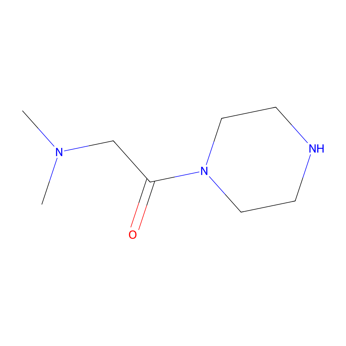 2-(Dimethylamino)-1-(piperazin-1-yl)ethan-1-one molecular structure, CAS 670252-70-7