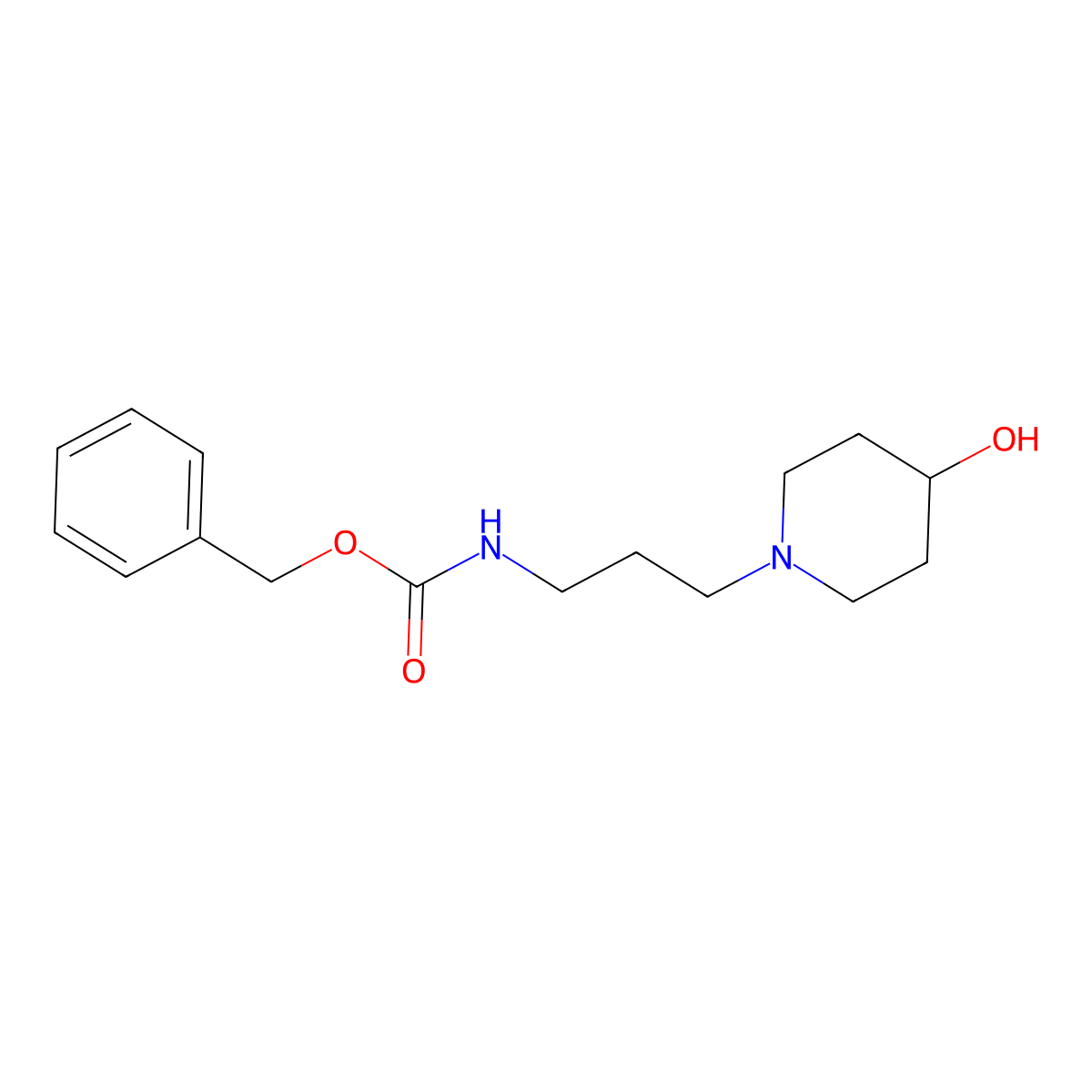 benzyl N-[3-(4-hydroxypiperidin-1-yl)propyl]carbamate molecular structure, CAS 670252-81-0