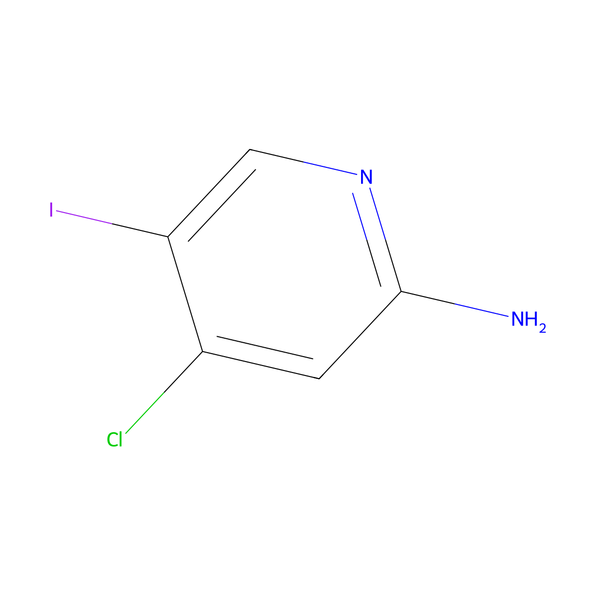 4-Chloro-5-iodopyridin-2-amine molecular structure, CAS 670253-37-9