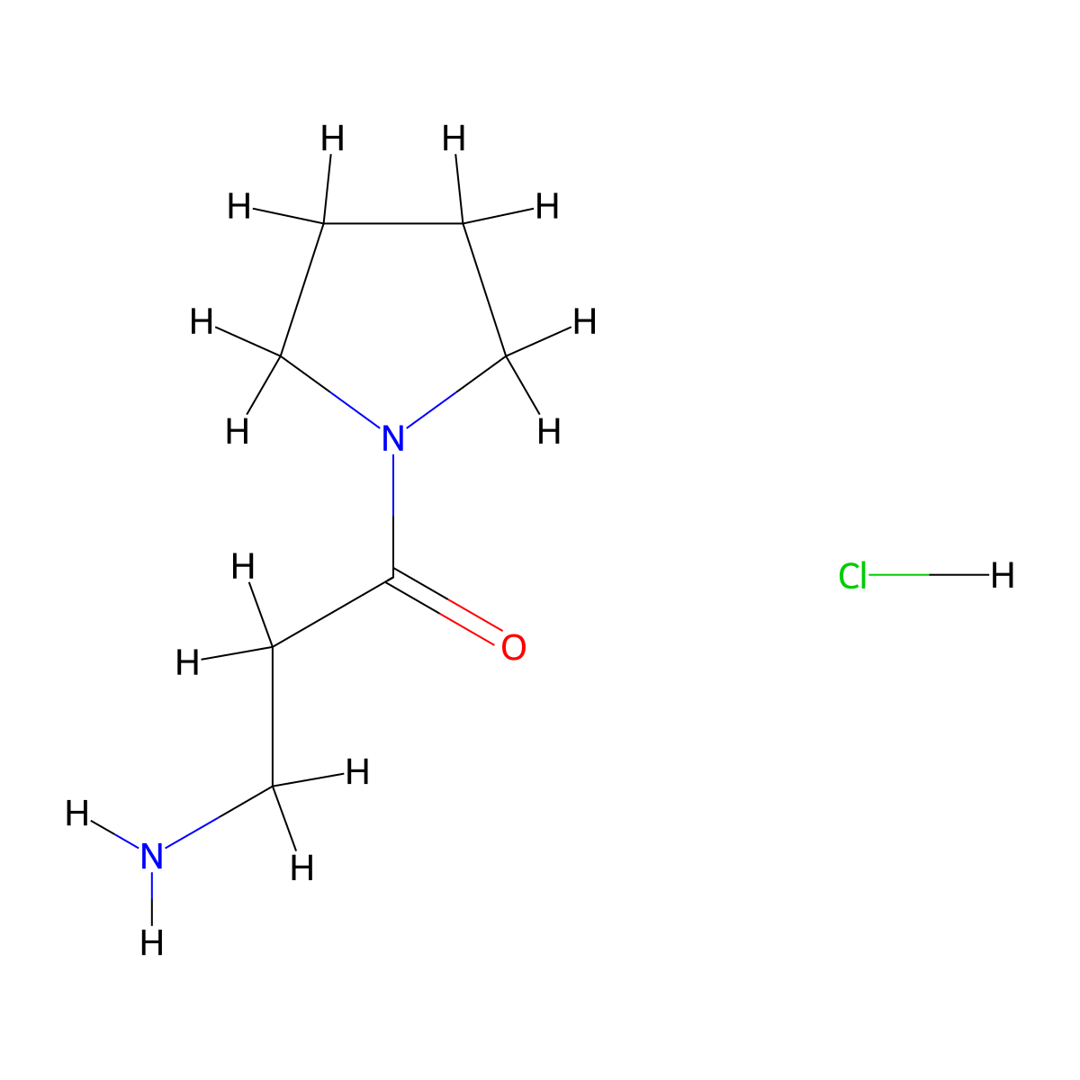 3-Amino-1-(pyrrolidin-1-yl)propan-1-one hydrochloride molecular structure, CAS 670253-59-5