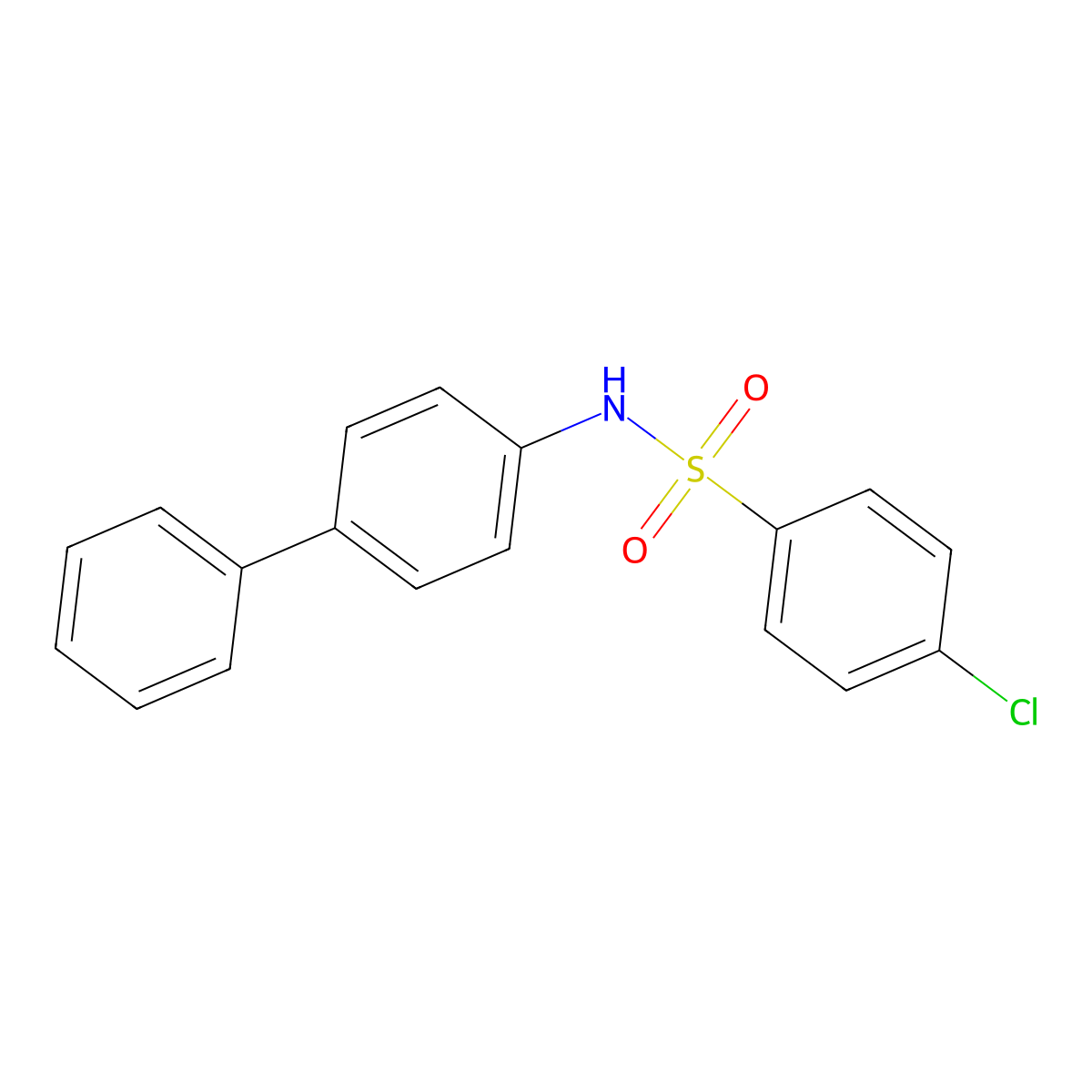 4-chloro-N-(4-phenylphenyl)benzenesulfonamide molecular structure, CAS 670255-18-2
