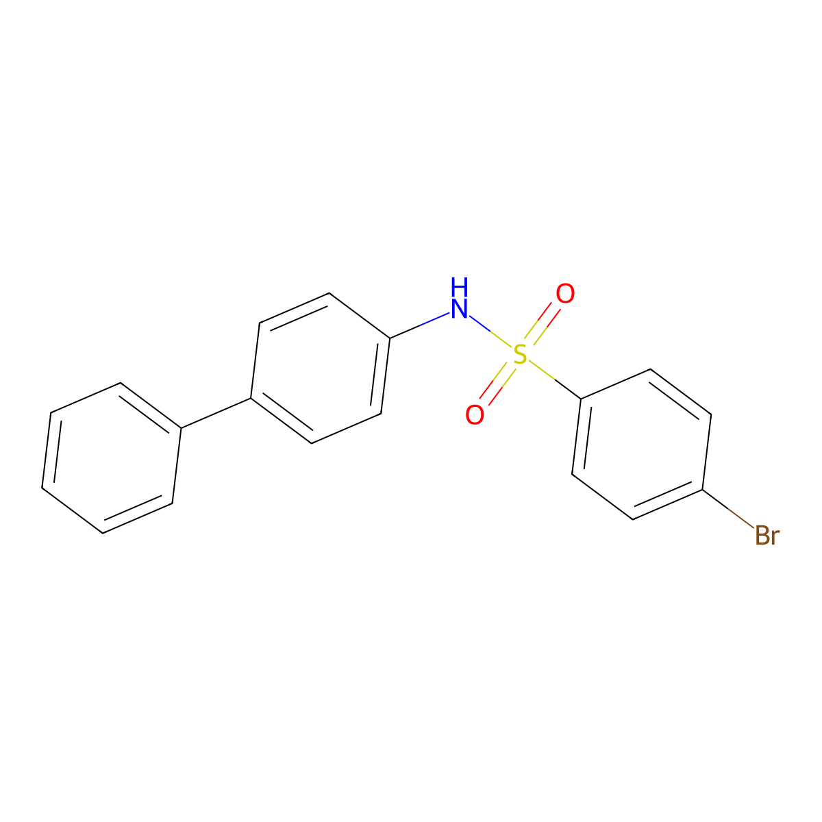4-bromo-N-(4-phenylphenyl)benzenesulfonamide molecular structure, CAS 670255-19-3