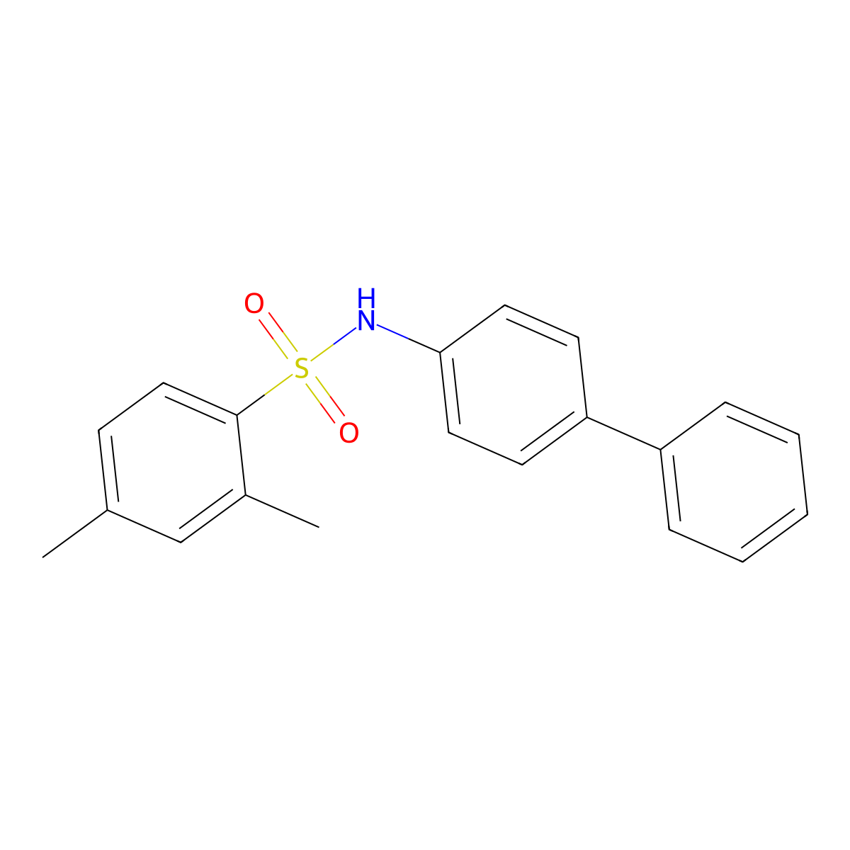 2,4-dimethyl-N-(4-phenylphenyl)benzenesulfonamide molecular structure, CAS 670255-20-6