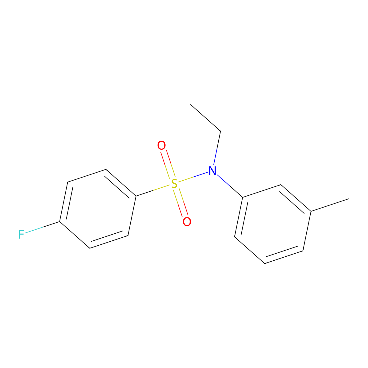 N-ethyl-4-fluoro-N-(3-methylphenyl)benzenesulfonamide molecular structure, CAS 670255-29-5