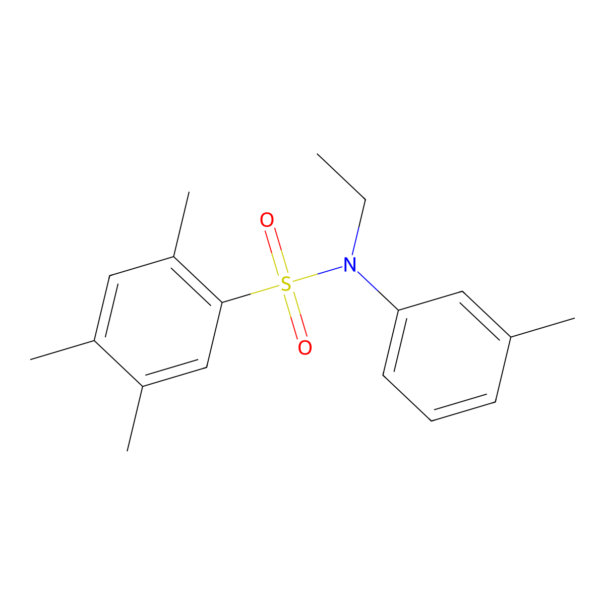 N-ethyl-2,4,5-trimethyl-N-(3-methylphenyl)benzenesulfonamide molecular structure, CAS 670255-32-0