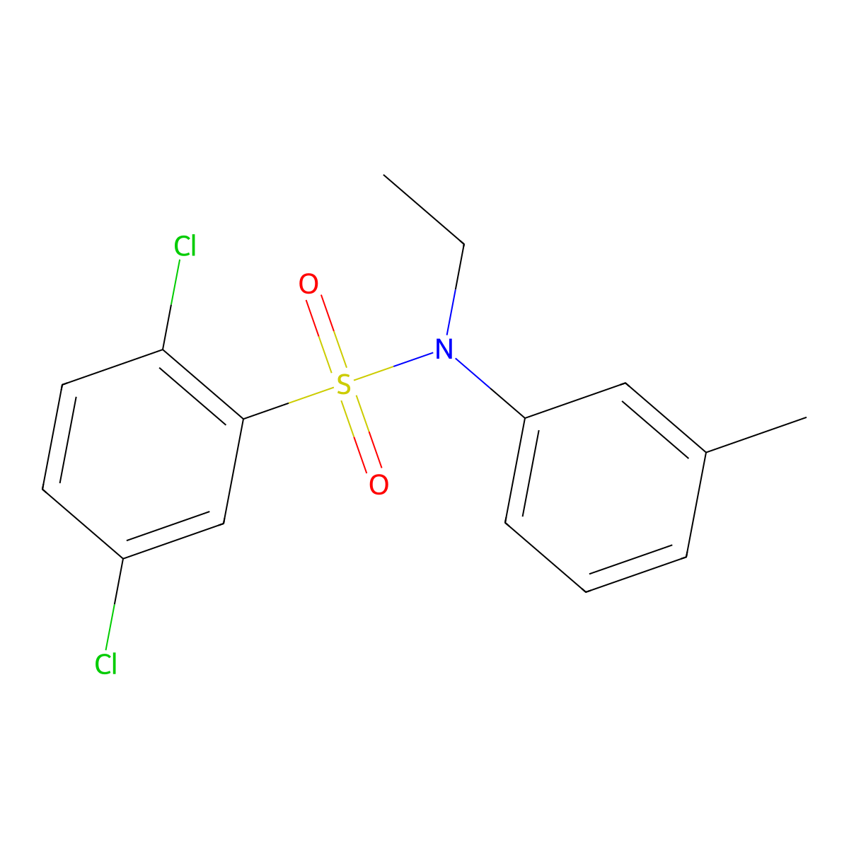 2,5-dichloro-N-ethyl-N-(3-methylphenyl)benzenesulfonamide molecular structure, CAS 670255-34-2
