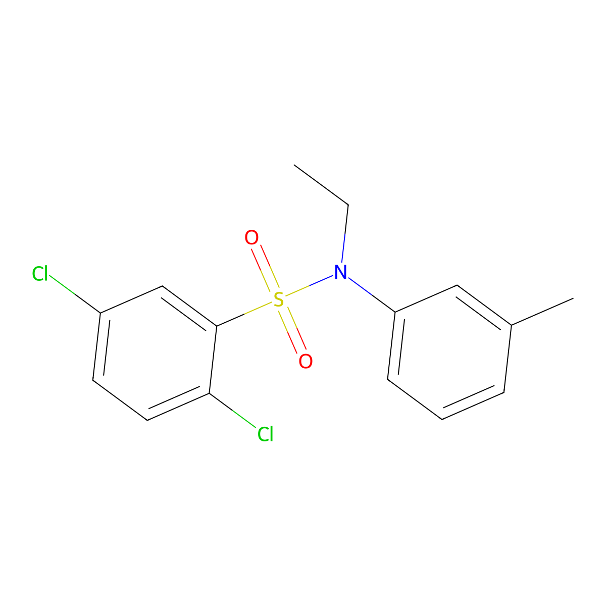 2,5-dichloro-N-ethyl-N-(3-methylphenyl)benzenesulfonamide molecular structure, CAS 670255-34-2