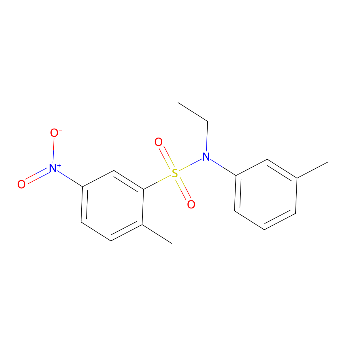 N-ethyl-5-nitro-2-methyl-N-(3-methylphenyl)benzenesulfonamide molecular structure, CAS 670255-35-3
