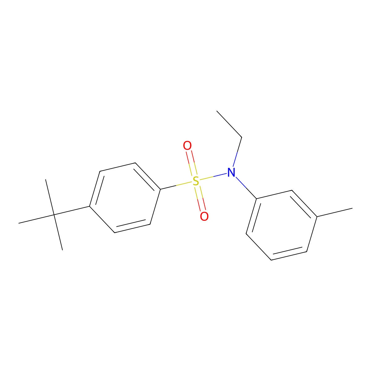 4-tert-butyl-N-ethyl-N-(3-methylphenyl)benzenesulfonamide molecular structure, CAS 670255-38-6