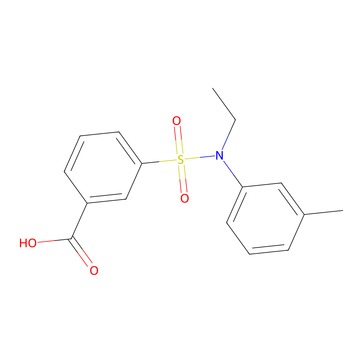 3-[Ethyl-(3-methylphenyl)sulfamoyl]benzoic acid molecular structure, CAS 670255-39-7