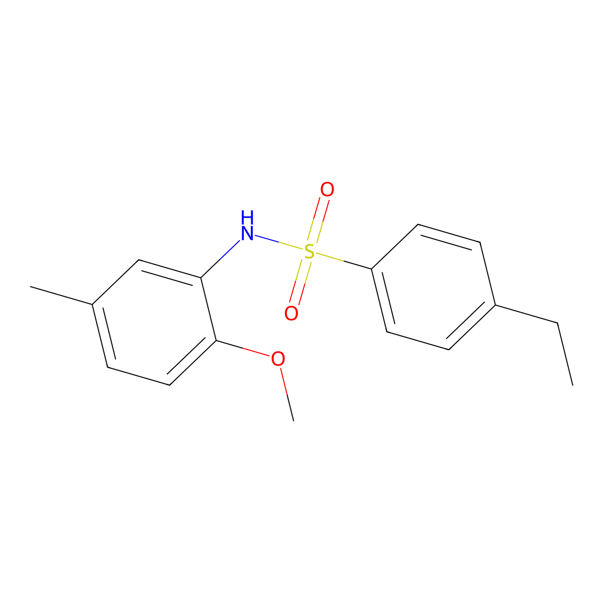 4-ethyl-N-(2-methoxy-5-methylphenyl)benzenesulfonamide molecular structure, CAS 670255-51-3