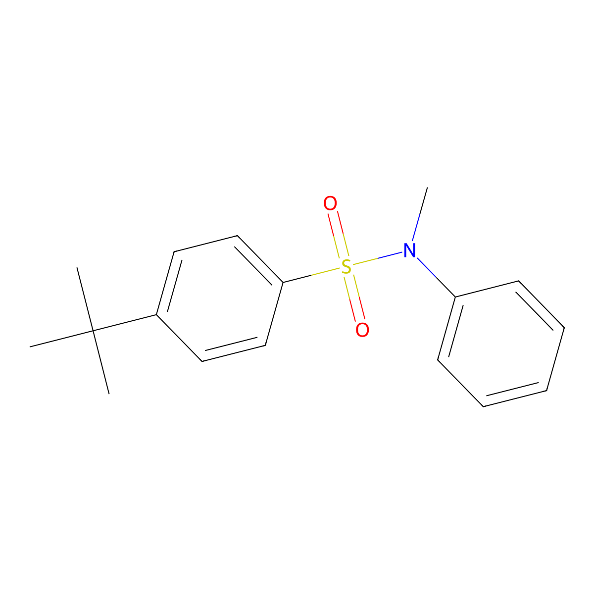 4-tert-butyl-N-methyl-N-phenylbenzenesulfonamide molecular structure, CAS 670255-52-4