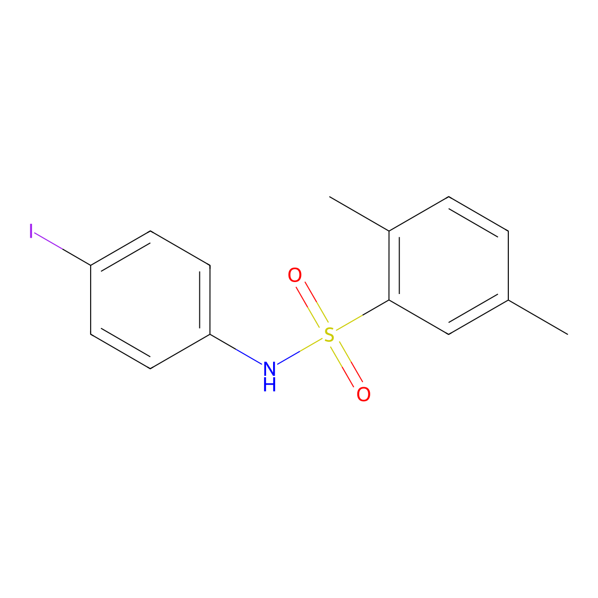 N-(4-iodophenyl)-2,5-dimethylbenzenesulfonamide molecular structure, CAS 670255-56-8
