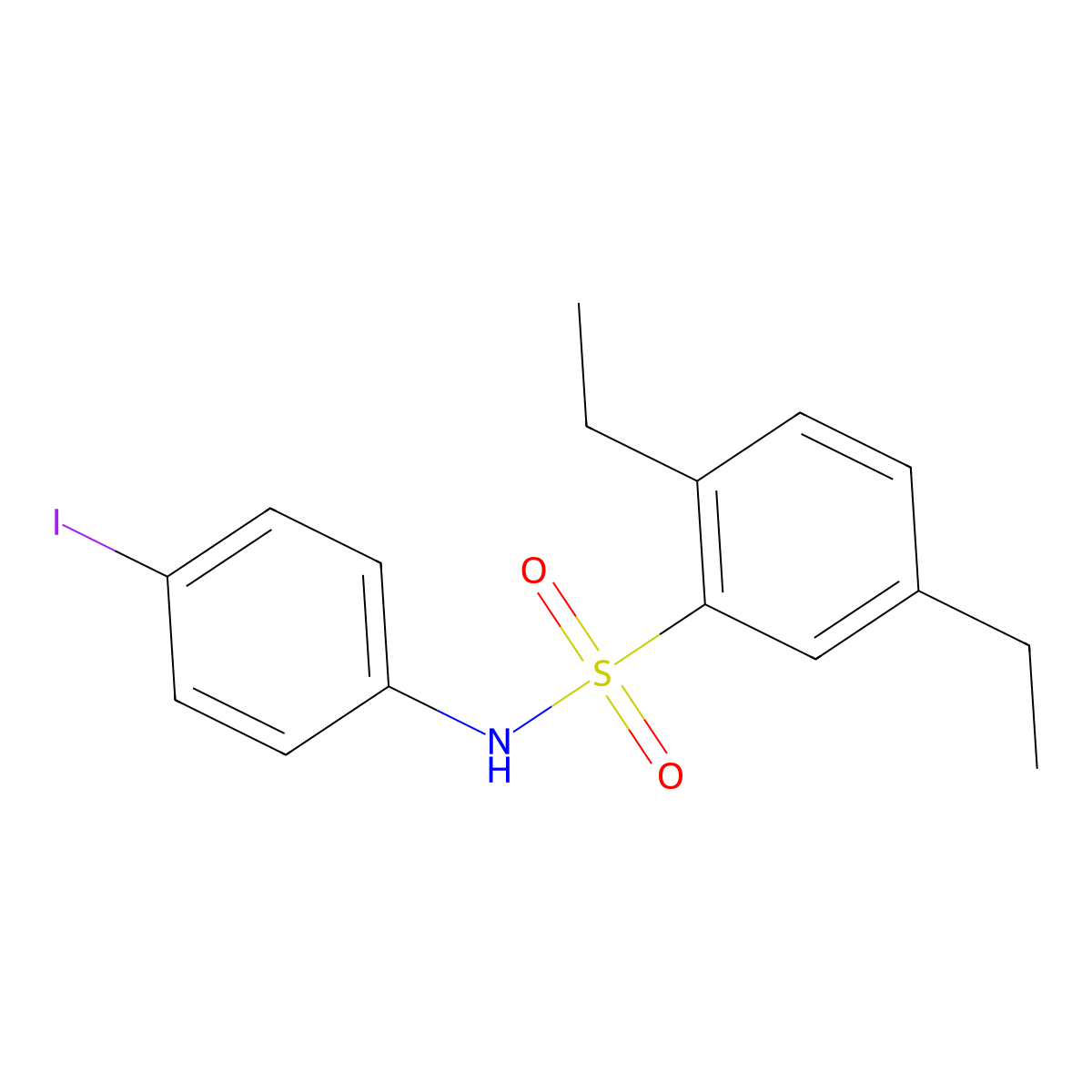 2,5-diethyl-N-(4-iodophenyl)benzenesulfonamide molecular structure, CAS 670255-58-0