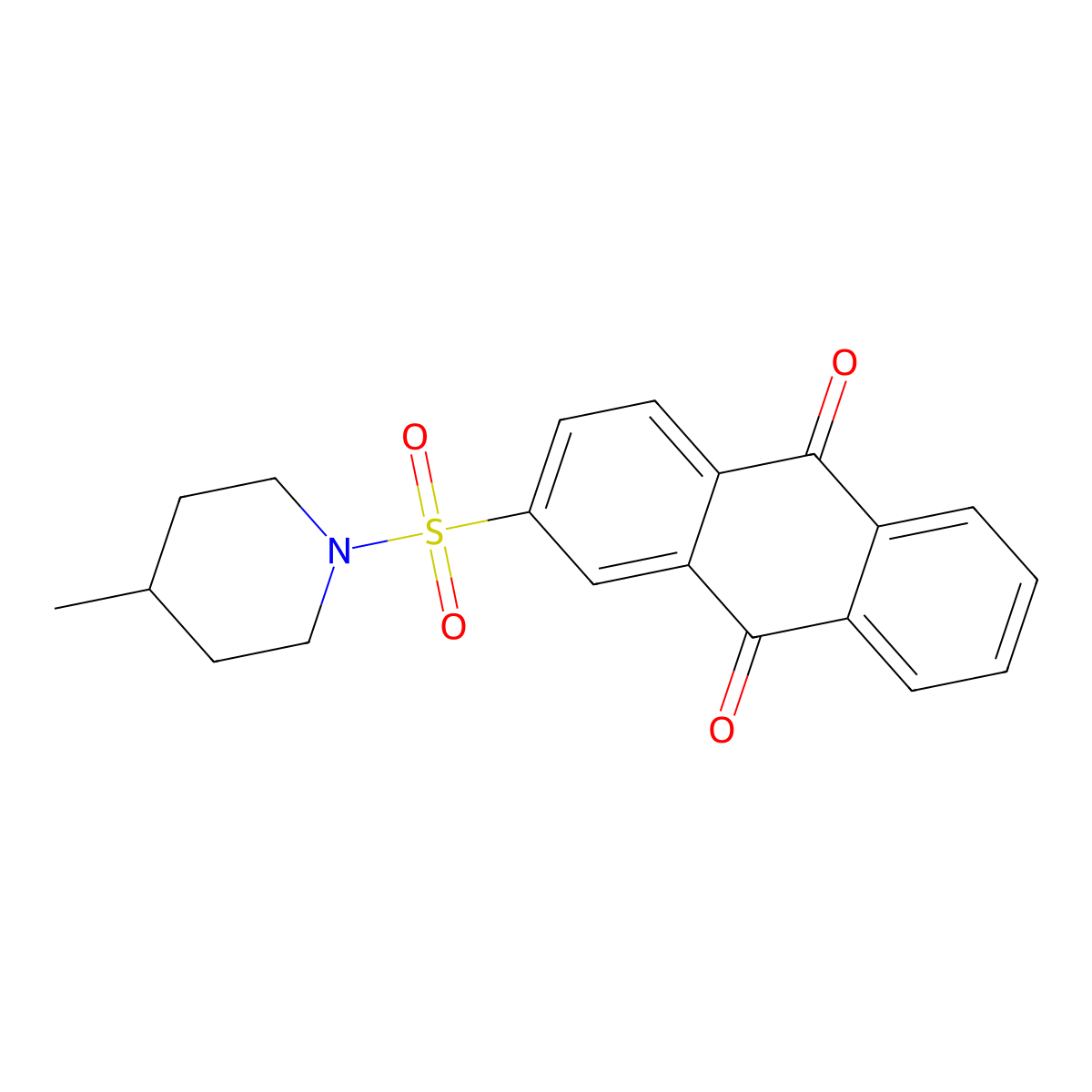 2-(4-Methylpiperidin-1-yl)sulfonylanthracene-9,10-dione molecular structure, CAS 670255-60-4