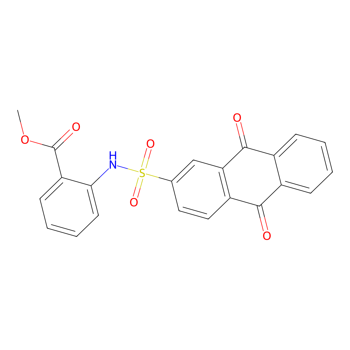 Methyl 2-(9,10-dioxo-9,10-dihydroanthracene-2-sulfonamido)benzoate molecular structure, CAS 670255-61-5