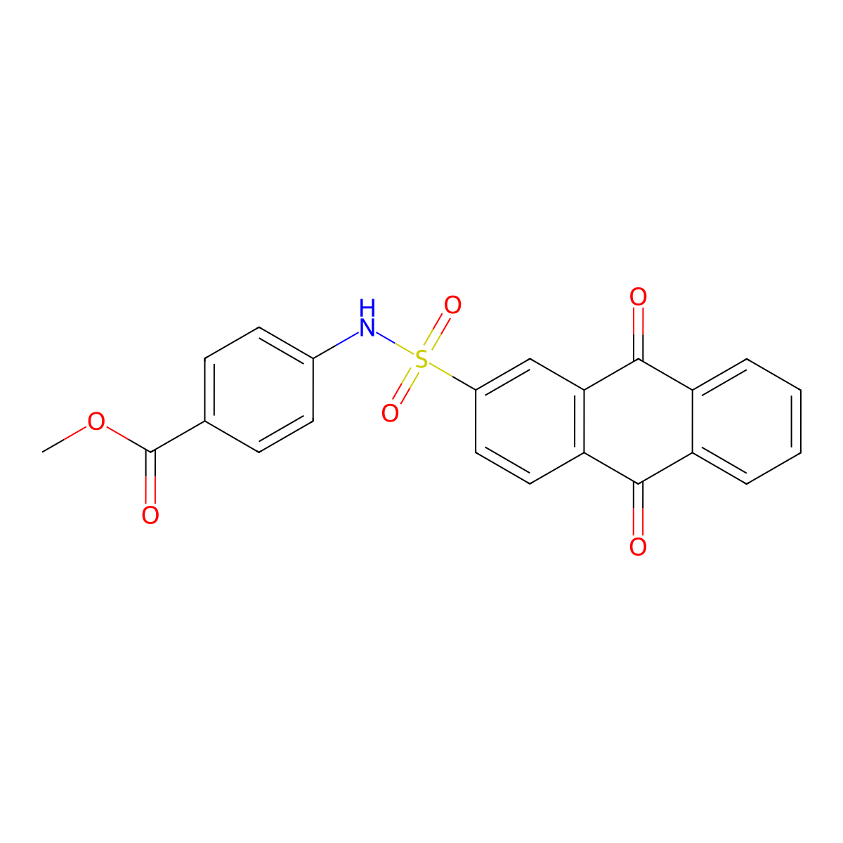 Methyl 4-(9,10-dioxo-9,10-dihydroanthracene-2-sulfonamido)benzoate molecular structure, CAS 670255-62-6