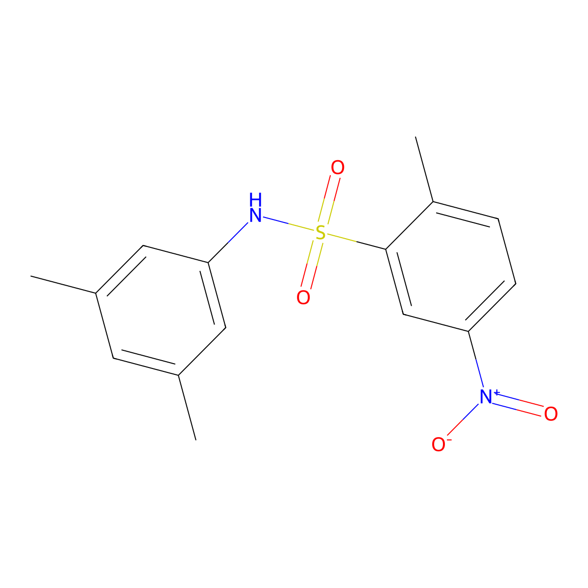 N-(3,5-dimethylphenyl)-2-methyl-5-nitrobenzene-1-sulfonamide molecular structure, CAS 670255-64-8