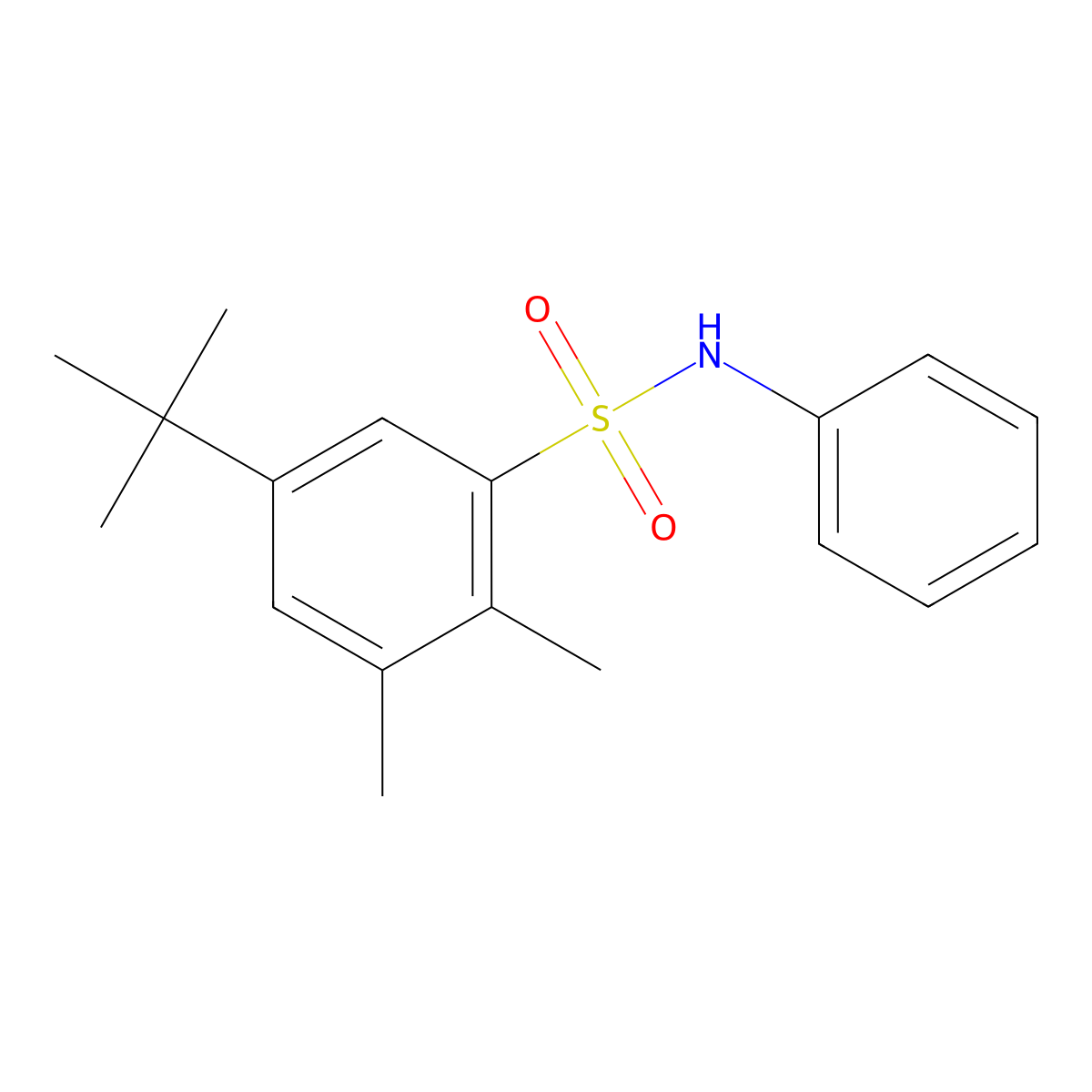 5-tert-butyl-2,3-dimethyl-N-phenylbenzenesulfonamide molecular structure, CAS 670255-73-9