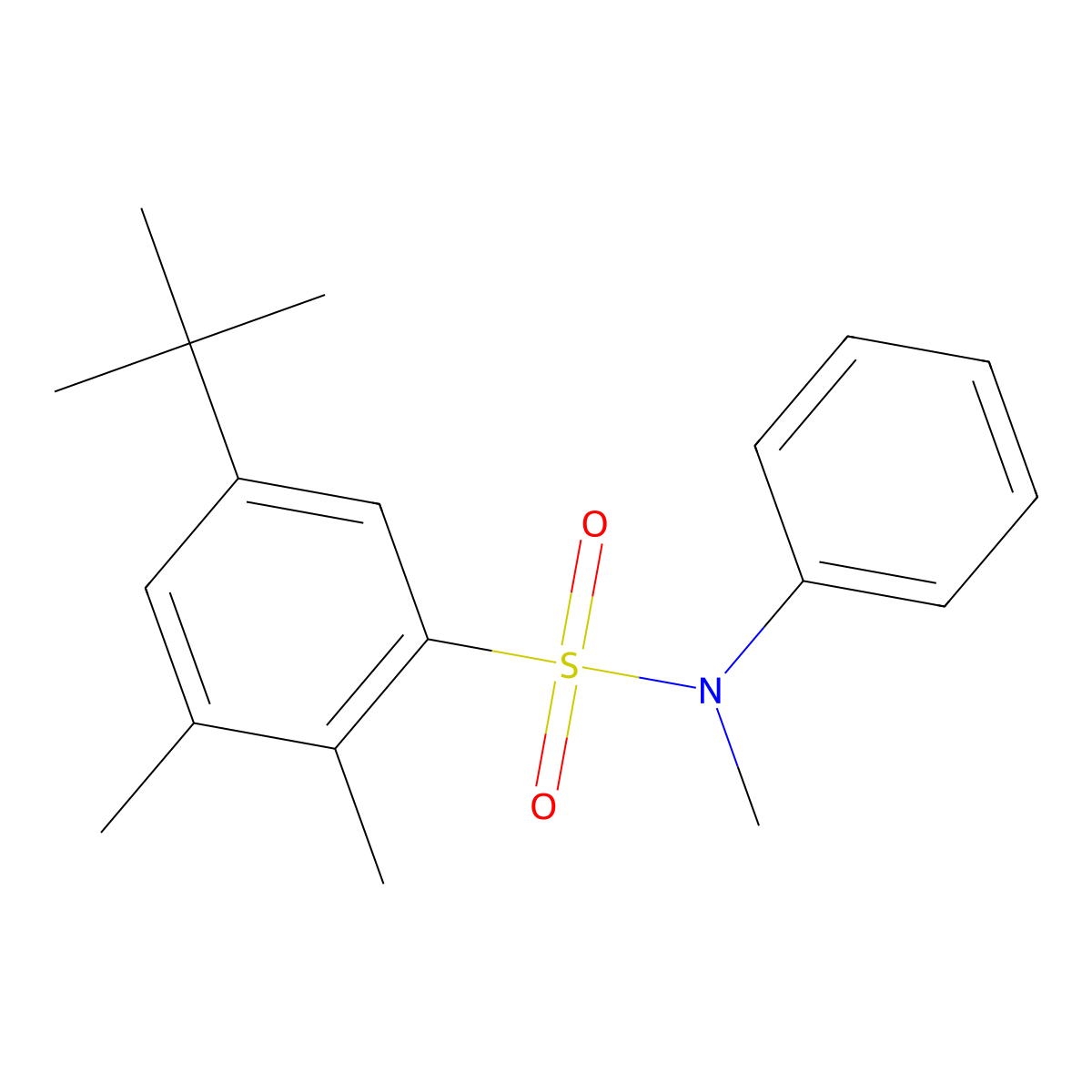 5-tert-butyl-N,2,3-trimethyl-N-phenylbenzenesulfonamide molecular structure, CAS 670255-92-2
