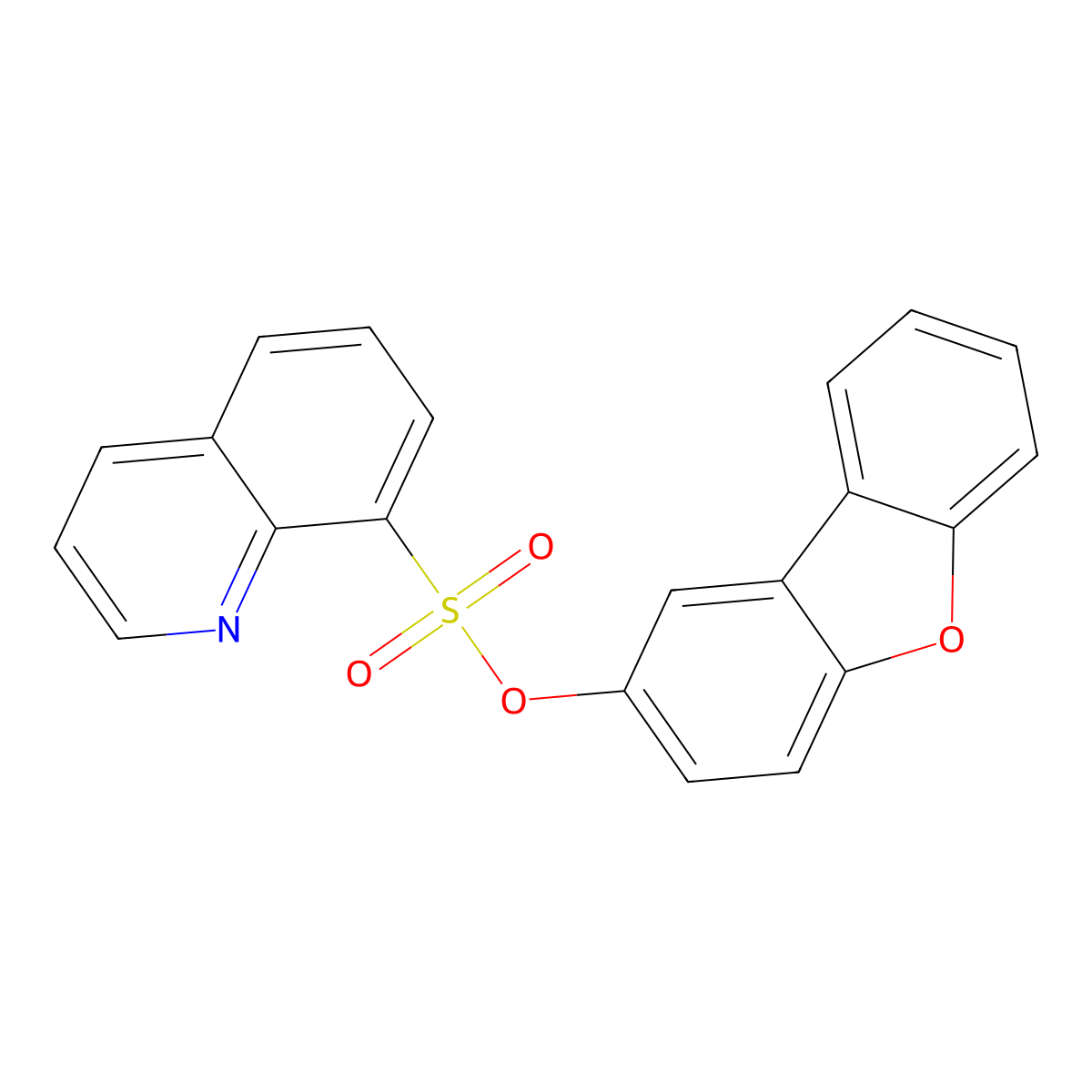 8-Oxatricyclo[7.4.0.0^{2,7}]trideca-1(9),2,4,6,10,12-hexaen-4-yl quinoline-8-sulfonate molecular structure, CAS 670255-95-5