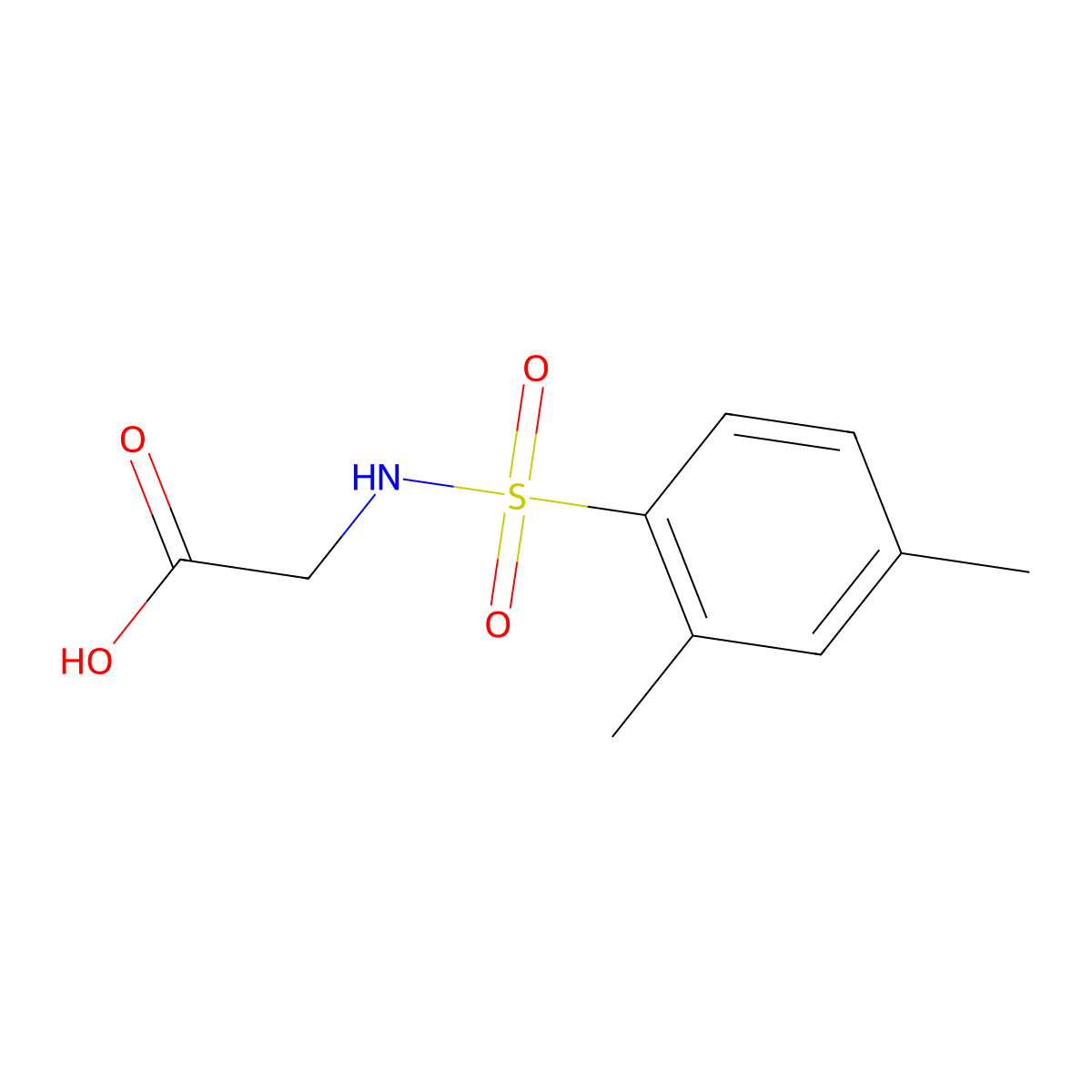 N-[(2,4-dimethylphenyl)sulfonyl]glycine molecular structure, CAS 670255-96-6