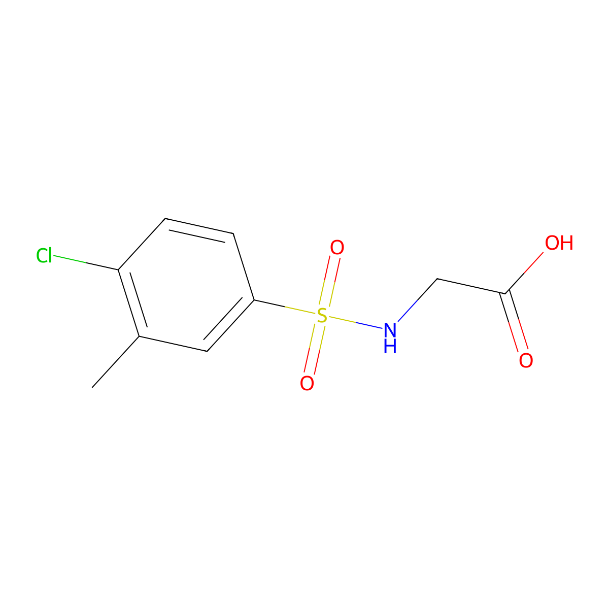 {[(4-Chloro-3-methylphenyl)sulfonyl]amino}acetic acid molecular structure, CAS 670256-00-5