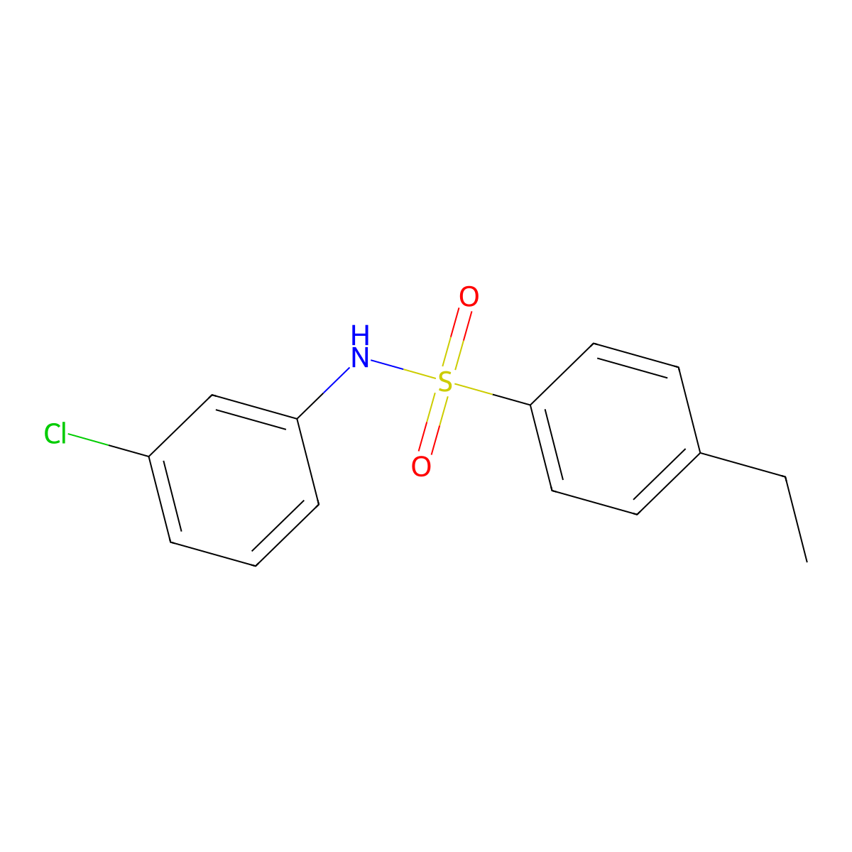 N-(3-chlorophenyl)-4-ethylbenzenesulfonamide molecular structure, CAS 670256-07-2