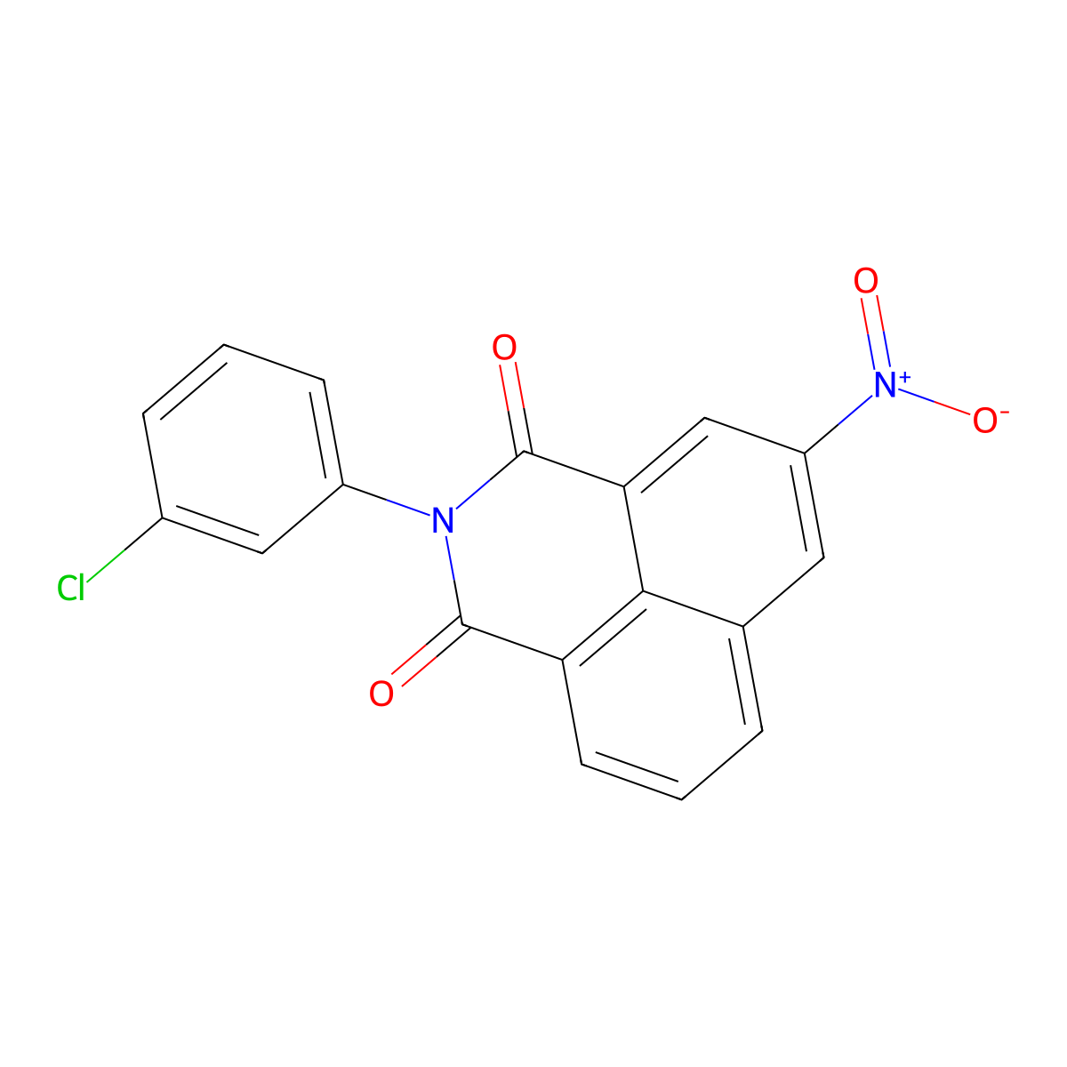 2-(3-Chlorophenyl)-5-nitrobenzo[de]isoquinoline-1,3-dione molecular structure, CAS 670256-10-7