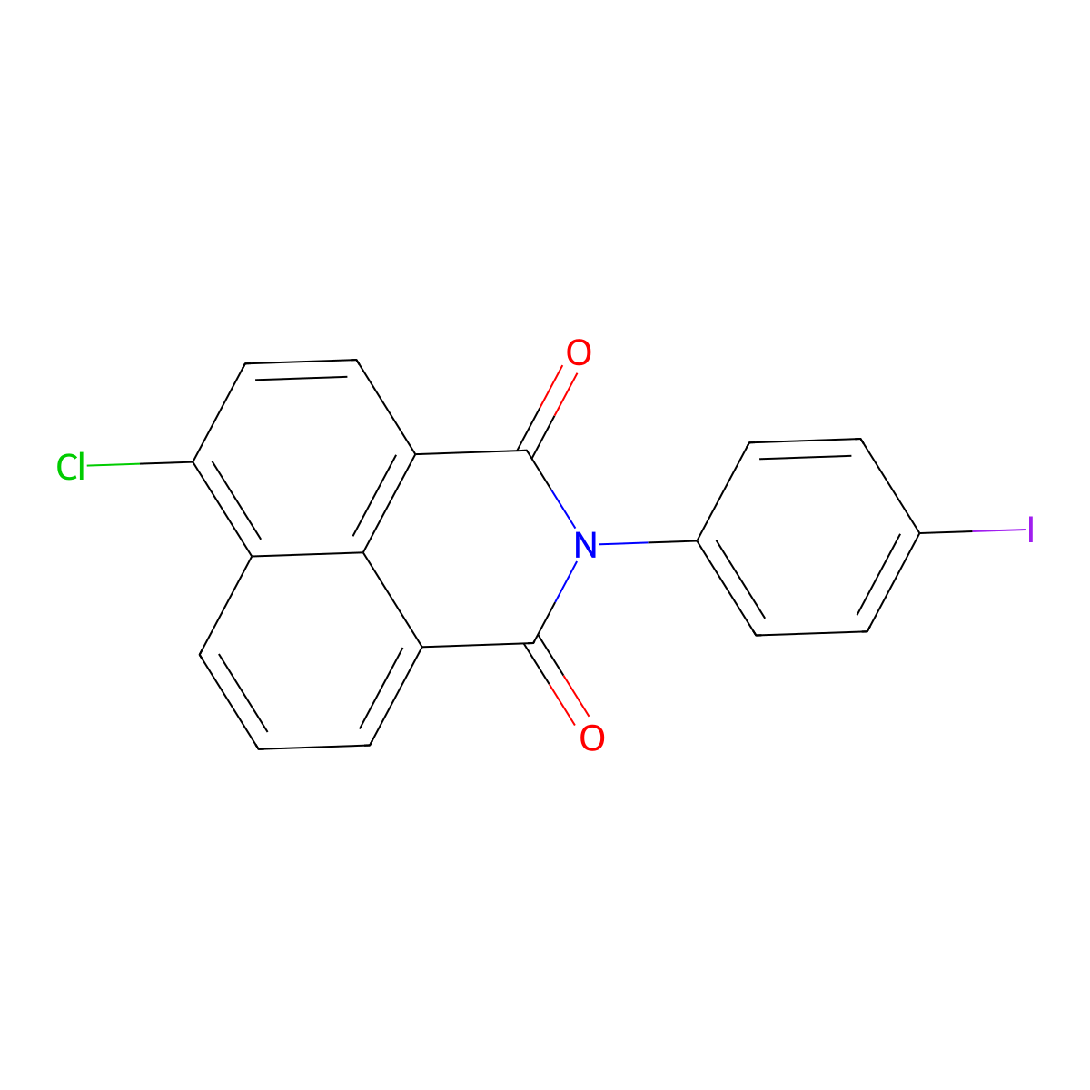 6-Chloro-2-(4-iodophenyl)benzo[de]isoquinoline-1,3-dione molecular structure, CAS 670256-12-9