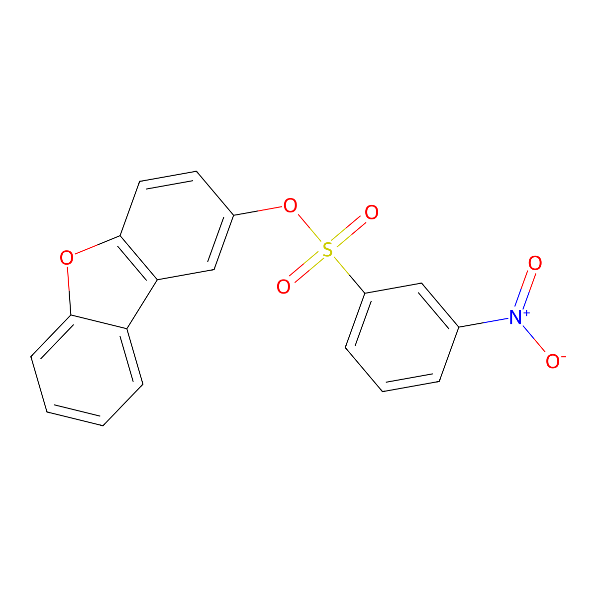Dibenzofuran-2-yl 3-nitrobenzenesulfonate molecular structure, CAS 670258-84-1