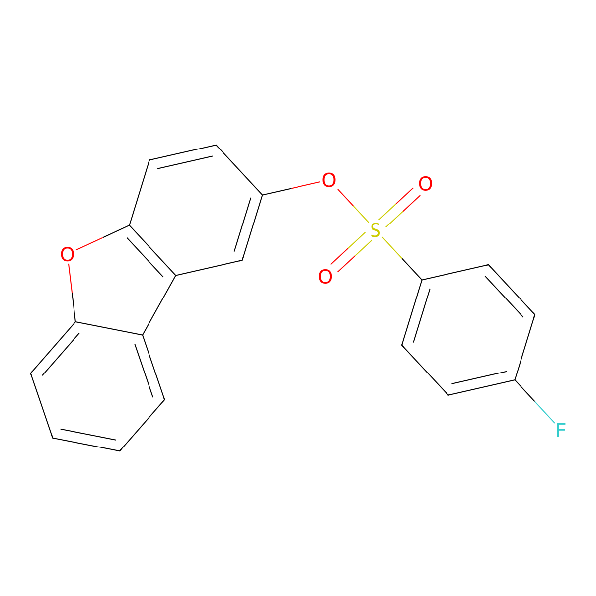 Dibenzofuran-2-yl 4-fluorobenzenesulfonate molecular structure, CAS 670258-85-2