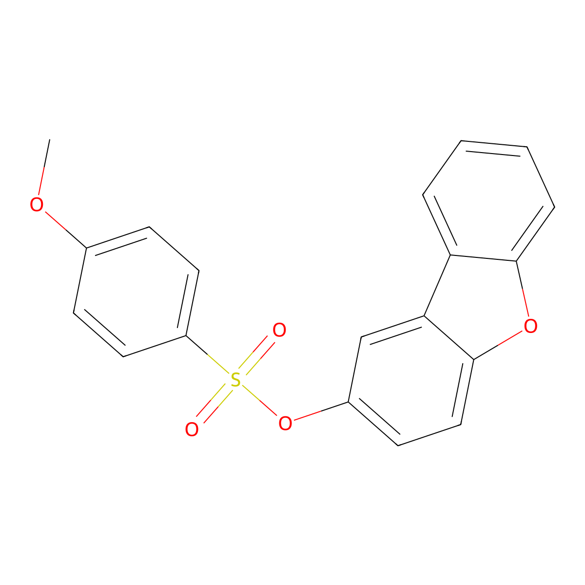 Dibenzofuran-2-yl 4-methoxybenzenesulfonate molecular structure, CAS 670258-88-5