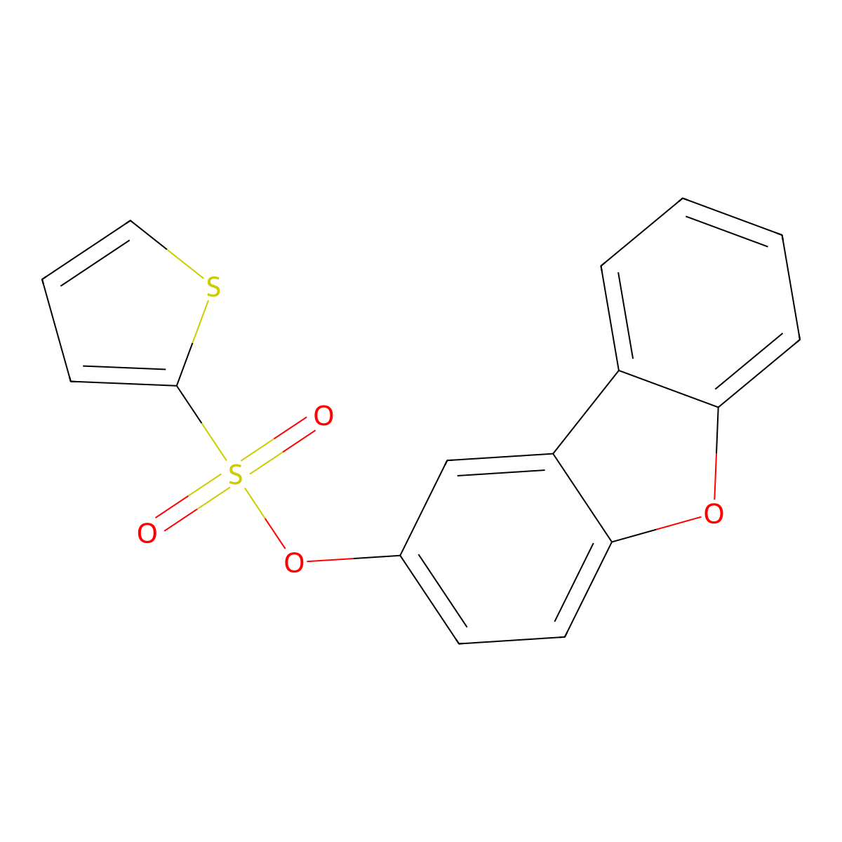 Dibenzofuran-2-yl thiophene-2-sulfonate molecular structure, CAS 670258-90-9