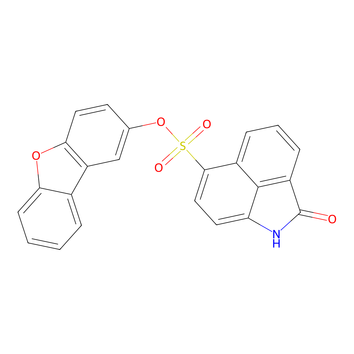 Dibenzo[b,d]furan-2-yl 2-oxo-1,2-dihydrobenzo[cd]indole-6-sulfonate molecular structure, CAS 670258-91-0