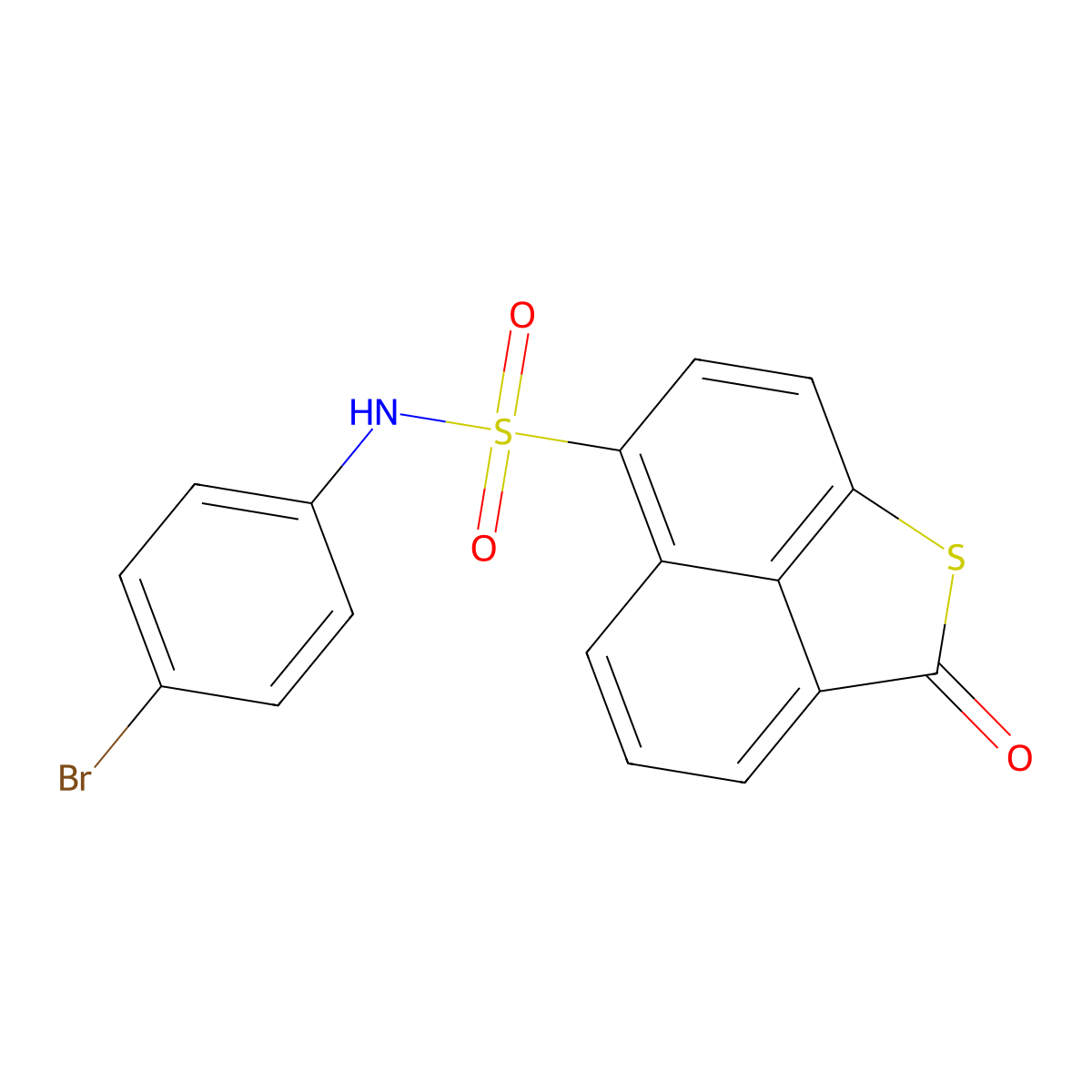 N-(4-bromophenyl)-2-oxo-2H-naphtho[1,8-bc]thiophene-6-sulfonamide molecular structure, CAS 670258-95-4