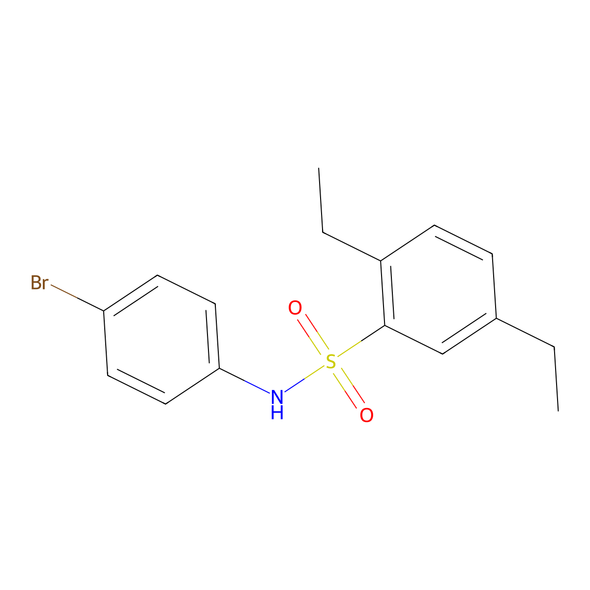 N-(4-bromophenyl)-2,5-diethylbenzenesulfonamide molecular structure, CAS 670258-96-5