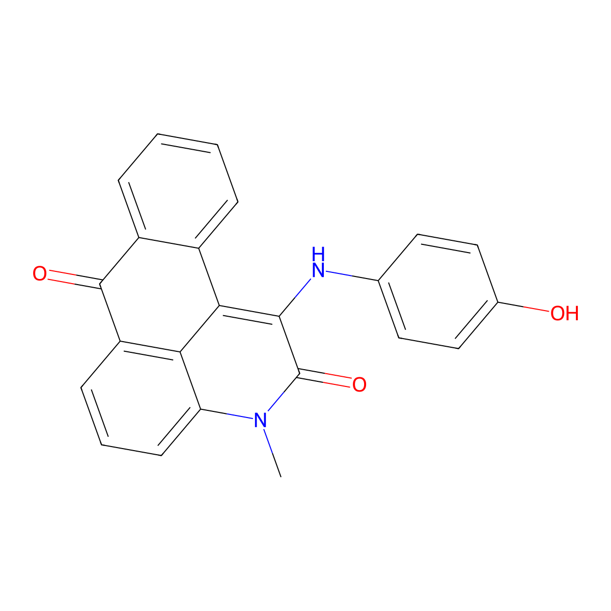 16-[(4-Hydroxyphenyl)amino]-14-methyl-14-azatetracyclo[7.7.1.0^{2,7}.0^{13,17}]heptadeca-1(16),2,4,6,9(17),10,12-heptaene-8,15-dione molecular structure, CAS 670259-02-6