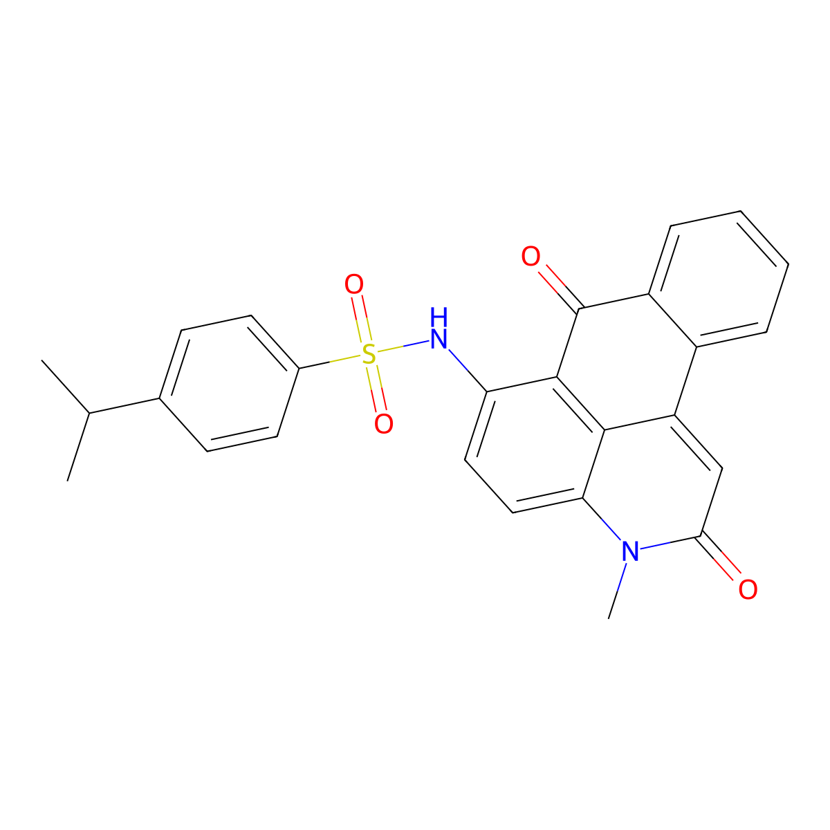 4-isopropyl-N-(3-methyl-2,7-dioxo-2,7-dihydro-3H-naphtho[1,2,3-de]quinolin-6-yl)benzenesulfonamide molecular structure, CAS 670259-20-8