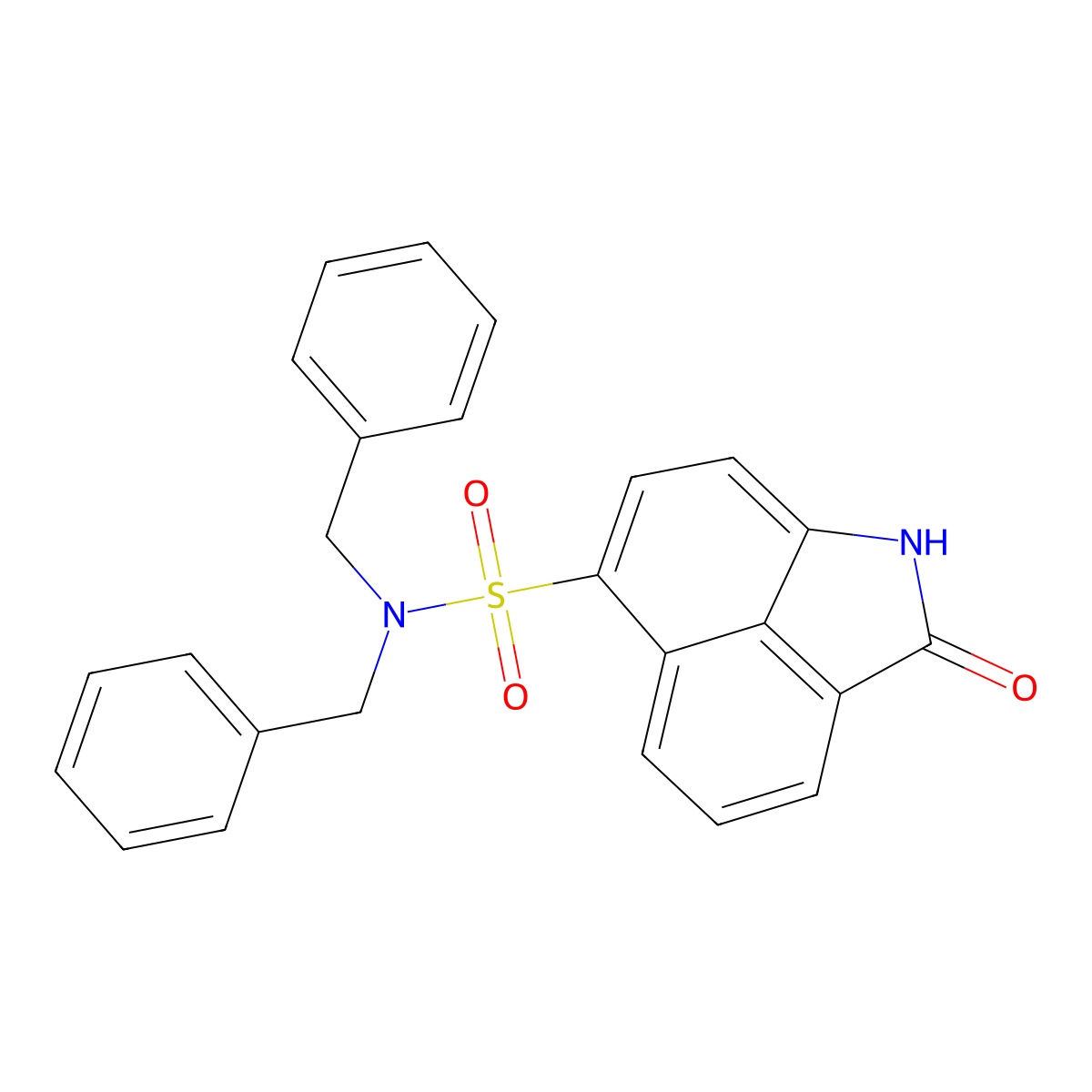 N,N-dibenzyl-2-oxo-1,2-dihydrobenzo[cd]indole-6-sulfonamide molecular structure, CAS 670259-27-5