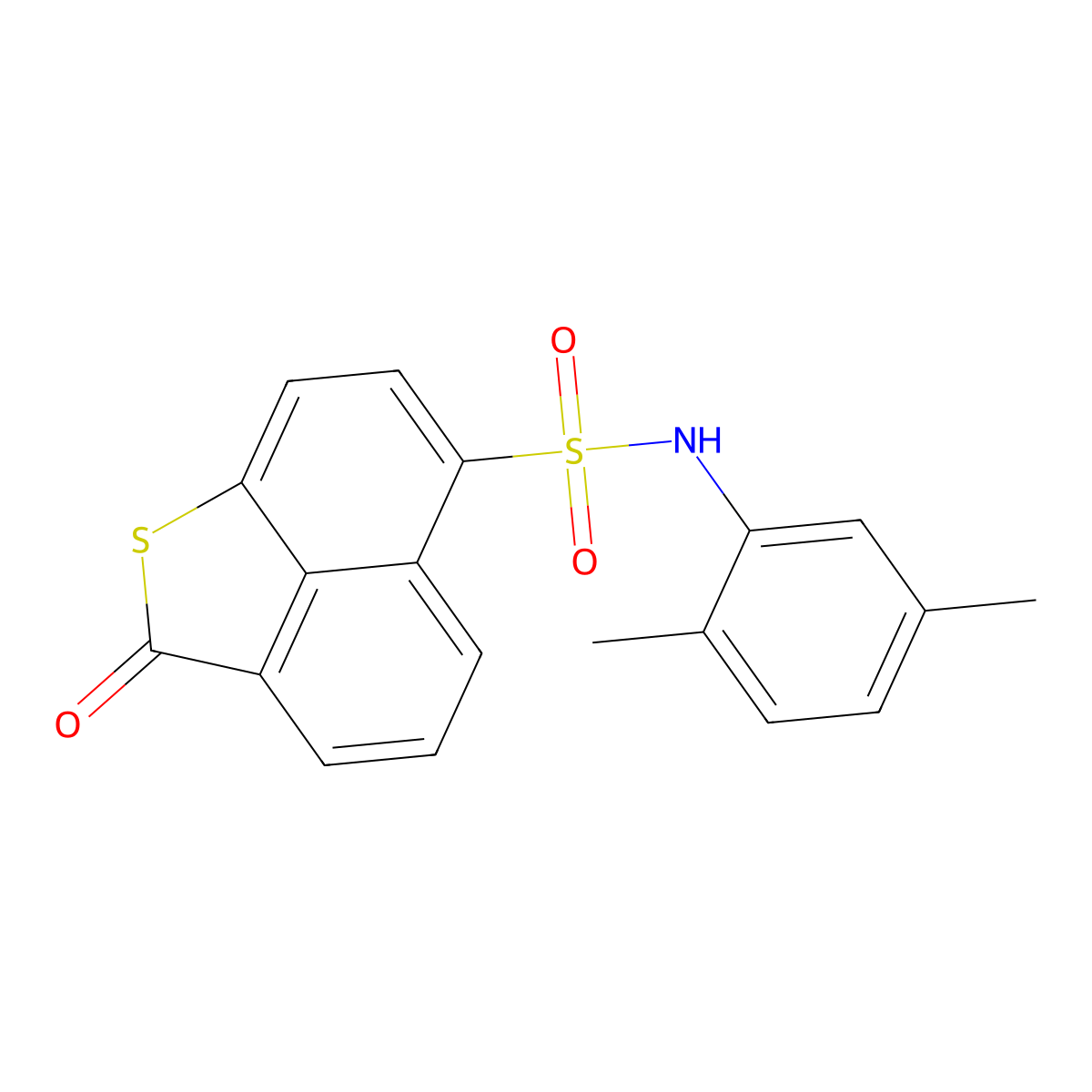 N-(2,5-dimethylphenyl)-2-oxo-2H-naphtho[1,8-bc]thiophene-6-sulfonamide molecular structure, CAS 670259-31-1