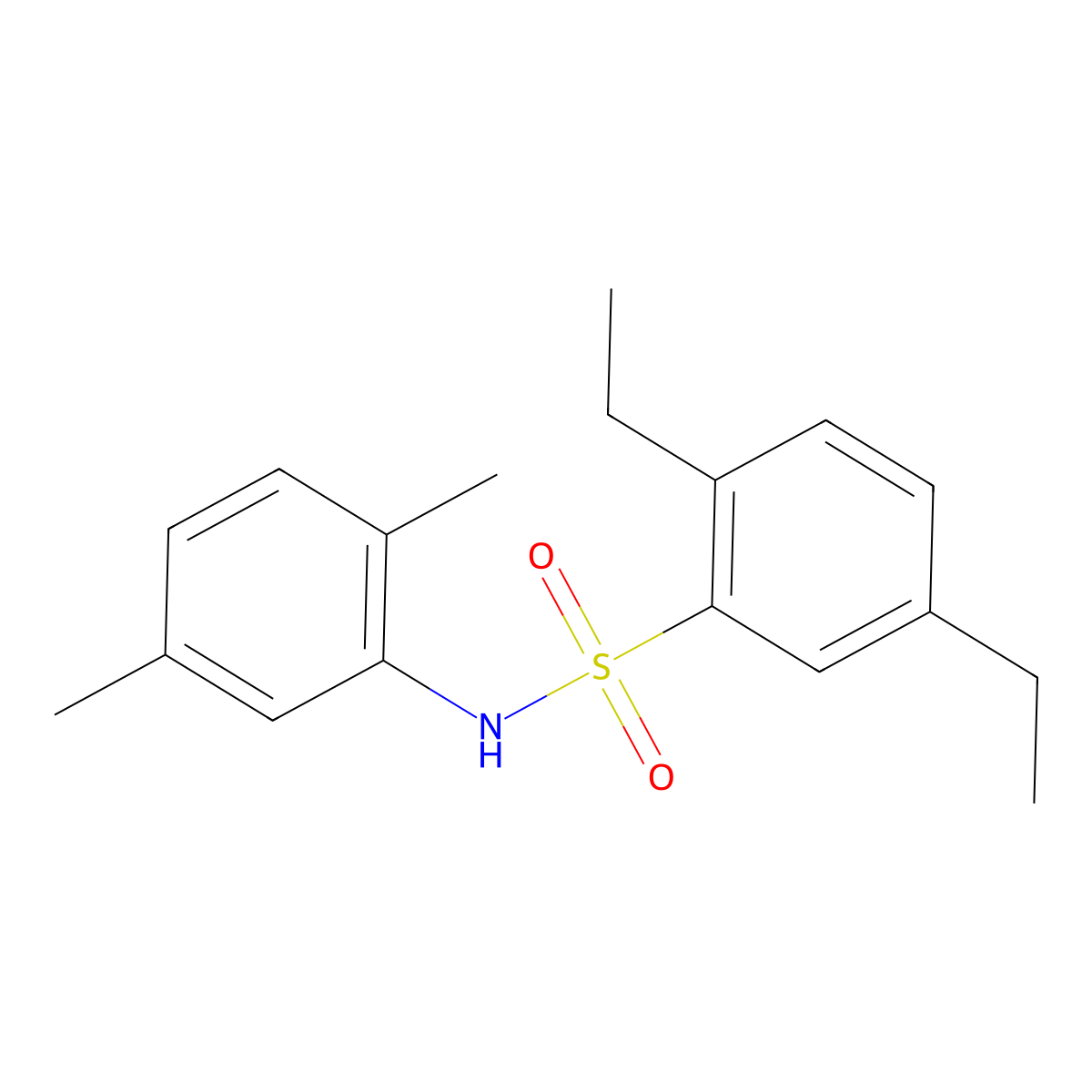 N-(2,5-dimethylphenyl)-2,5-diethylbenzenesulfonamide molecular structure, CAS 670259-32-2